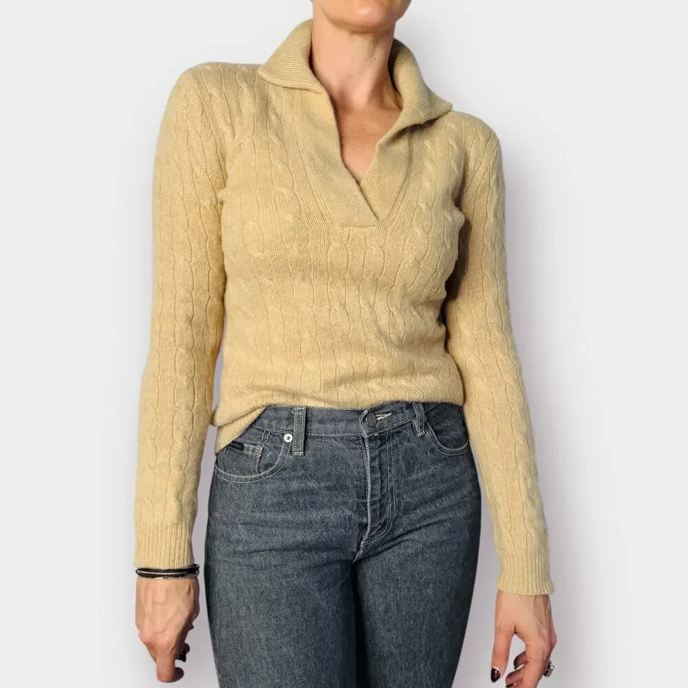Ralph Lauren for Oprah Sand Cashmere Sweater Size M - Picture 2 of 6